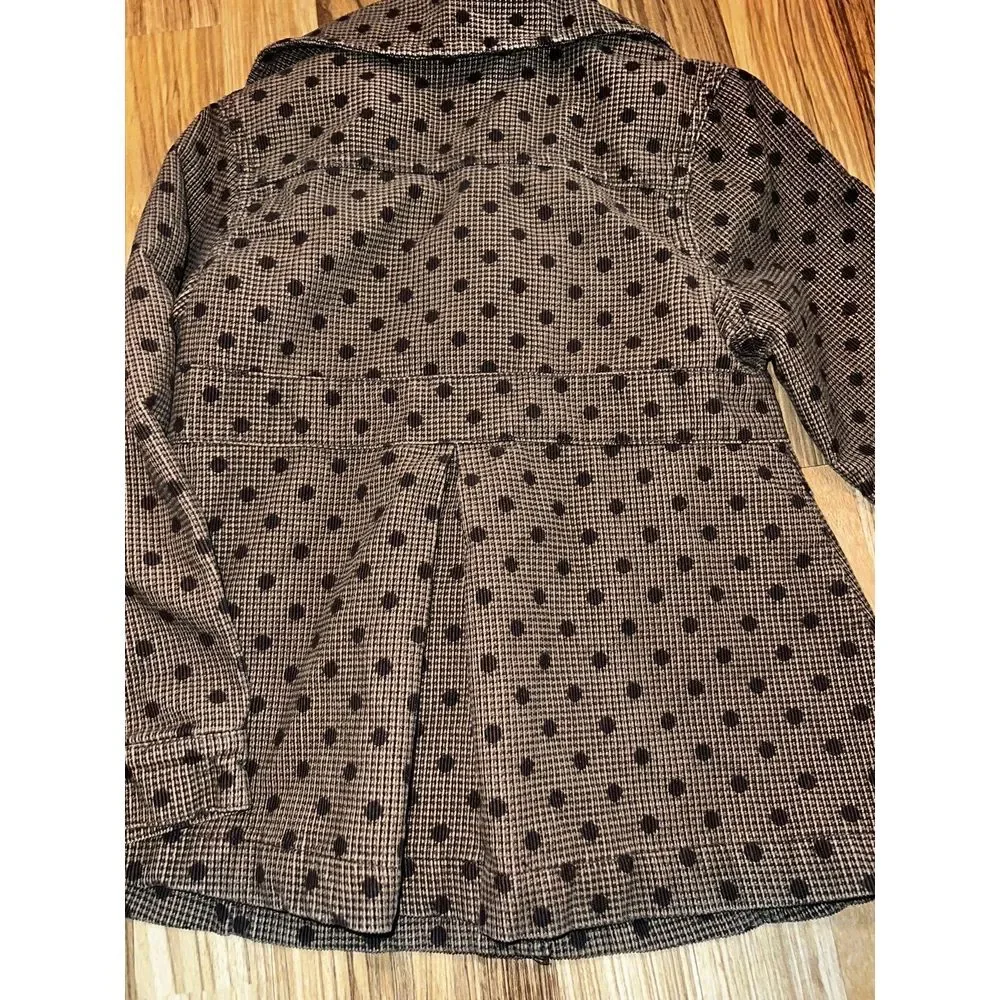 Gymboree Girls Jacket Coat Sz 6 Brown Polka Dot Vintage VTG‎
